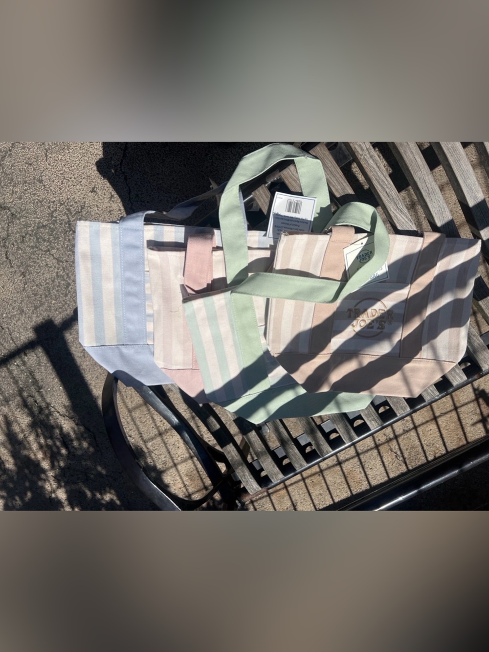 Striped Pastel Canvas Tote Bag - Multi Pastel
